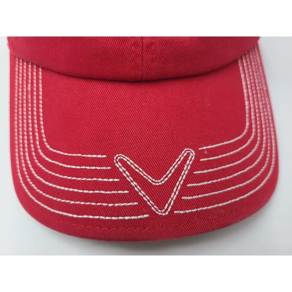 Callaway Golf Strapback Adjustable Hat Cap Cotton Casual Dad Men Women Red White